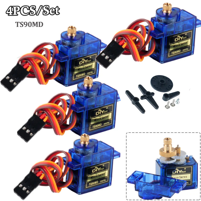 Rc Helicopter Servo - 4 Piezas de Micro Servomotores Digitales
