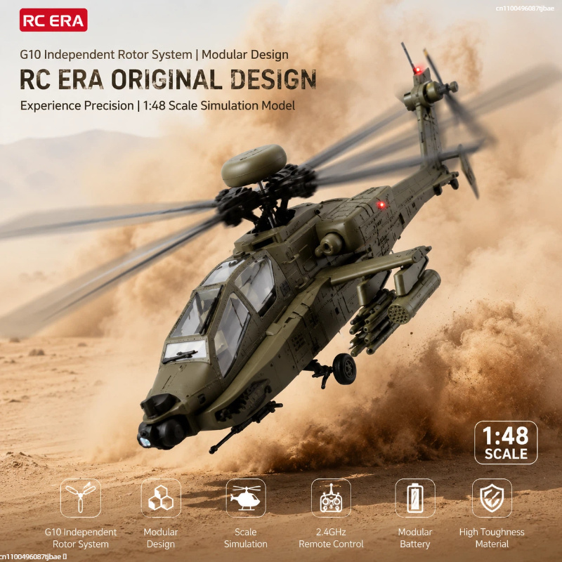 Rc Helicopter Single Rotor - Nuevo Helicóptero Rc Era Ah-64d Apache