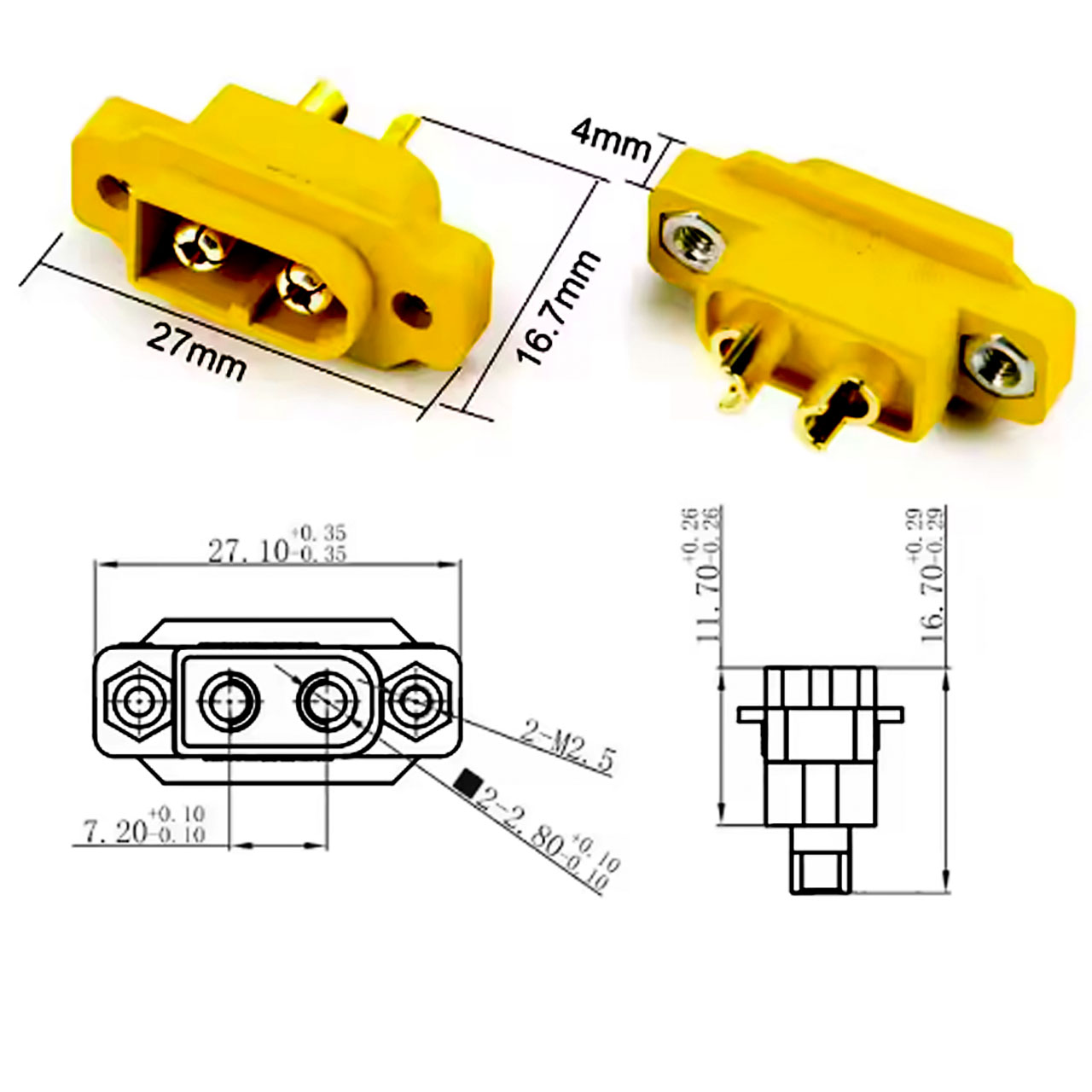 Conector Amass XT60E Macho/Hem - Rc Helicopter Large reseña y precio