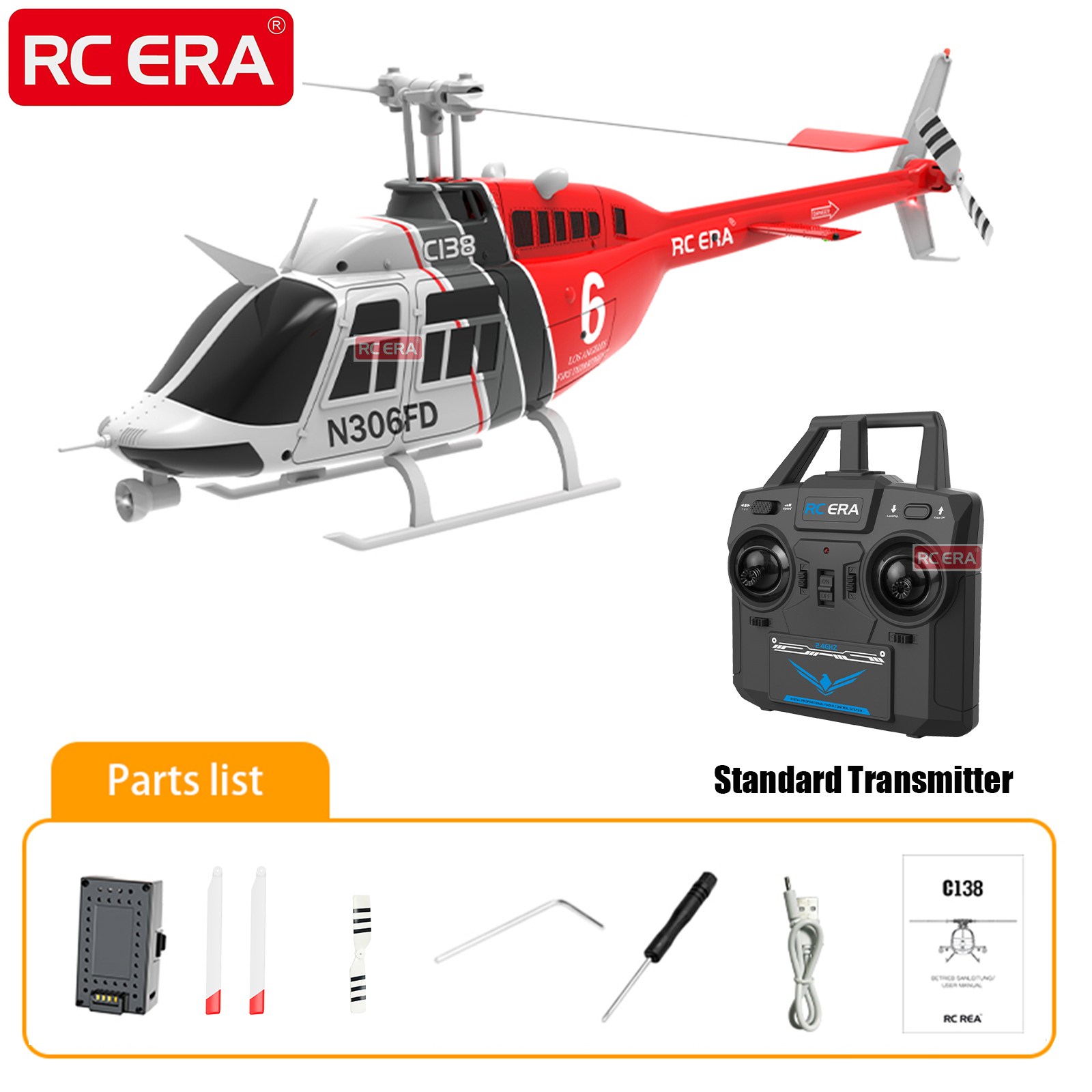RC ERA C138 BELL 206 Jet Range - Rc Helicopter Gyro reseña y precio