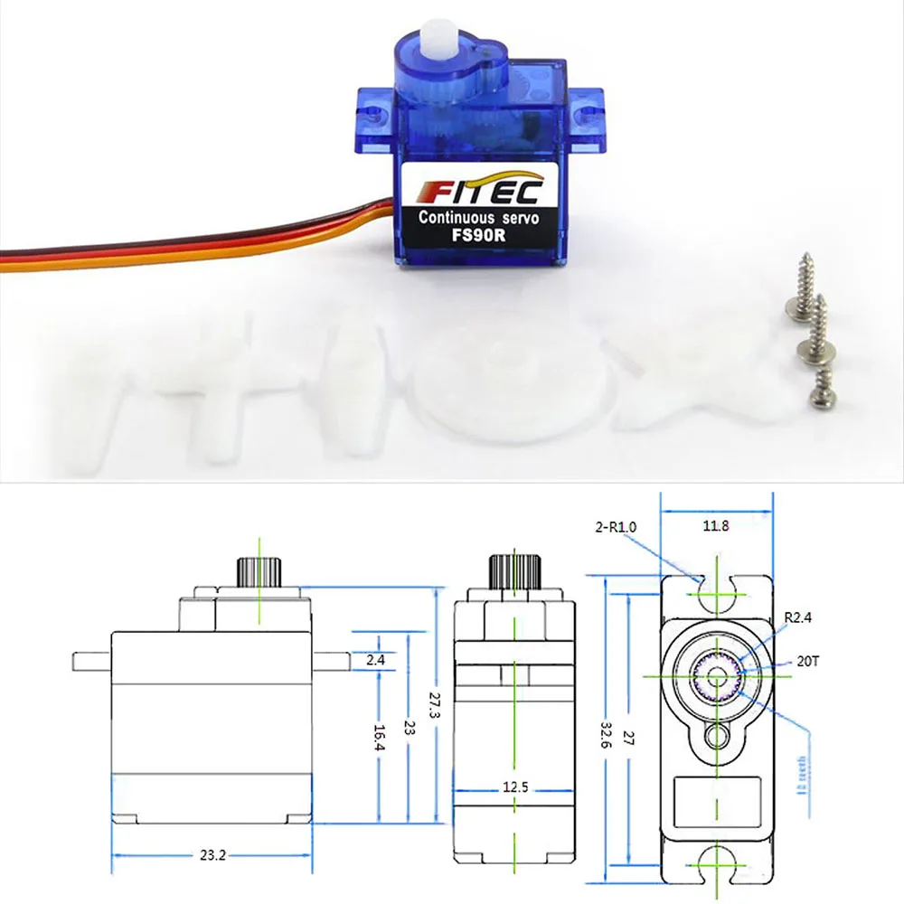 Feetech Mini FS90R Micro Servo - Rc Helicopter Servo reseña y precio