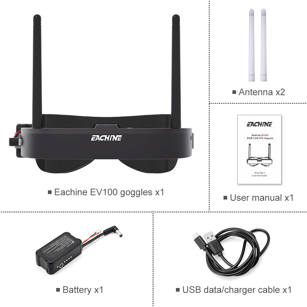 Gafas Eachine EV100 720*540 5, - Rc Helicopter Case reseña y precio