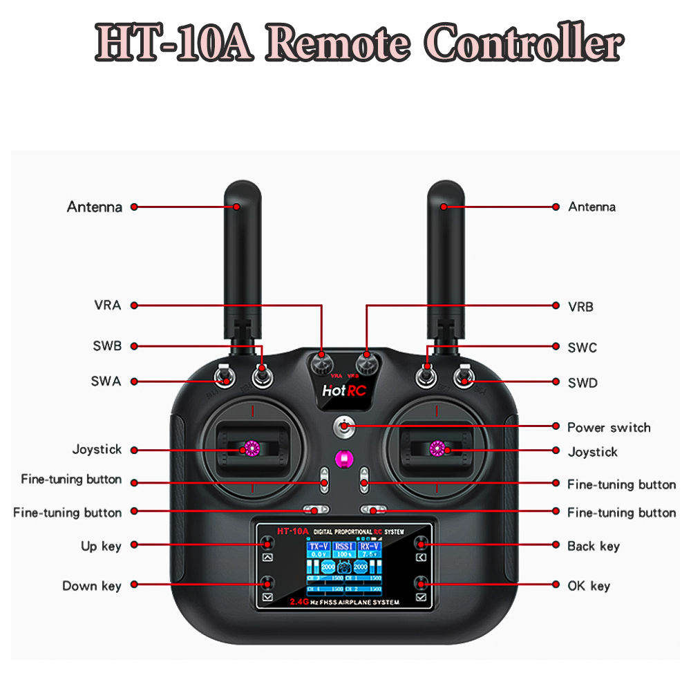 Transmisor Hotrc HT-10A 2.4G 1 - Rc Helicopter Battery reseña y precio