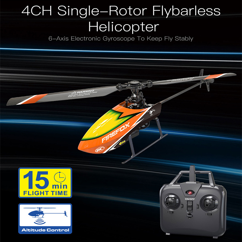 Helicóptero RC sin Flybar de u - Rc Helicopter Single Rotor reseña y precio