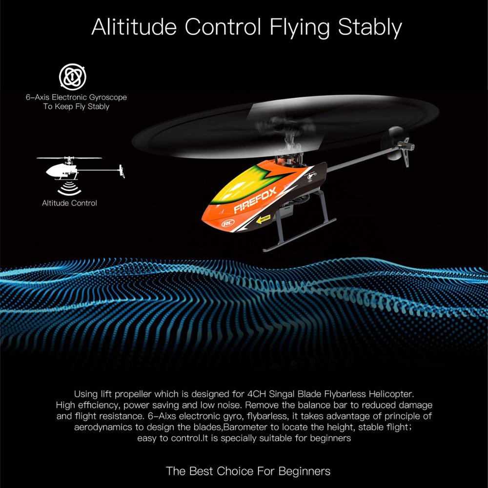 Helicóptero RC sin Flybar de u - Rc Helicopter Single Rotor reseña y precio
